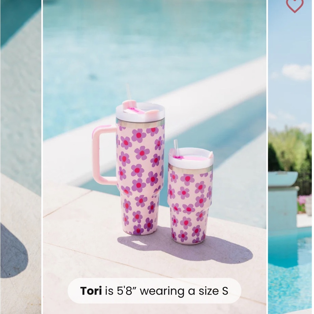 Floral Pink and Purple Tumbler